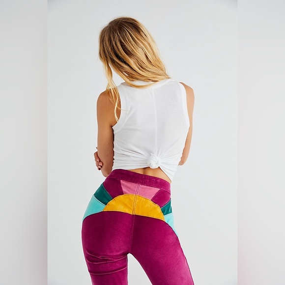 Ray of Sunshine Corduroy Flare Bell Bottoms in Purple Mountains - Picture 2 of 6